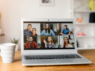laptop showing Virtual Group Session